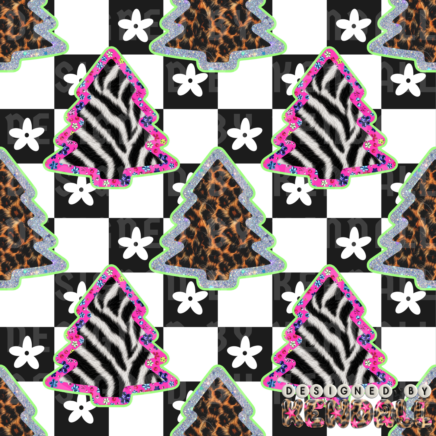 girly trees checkered