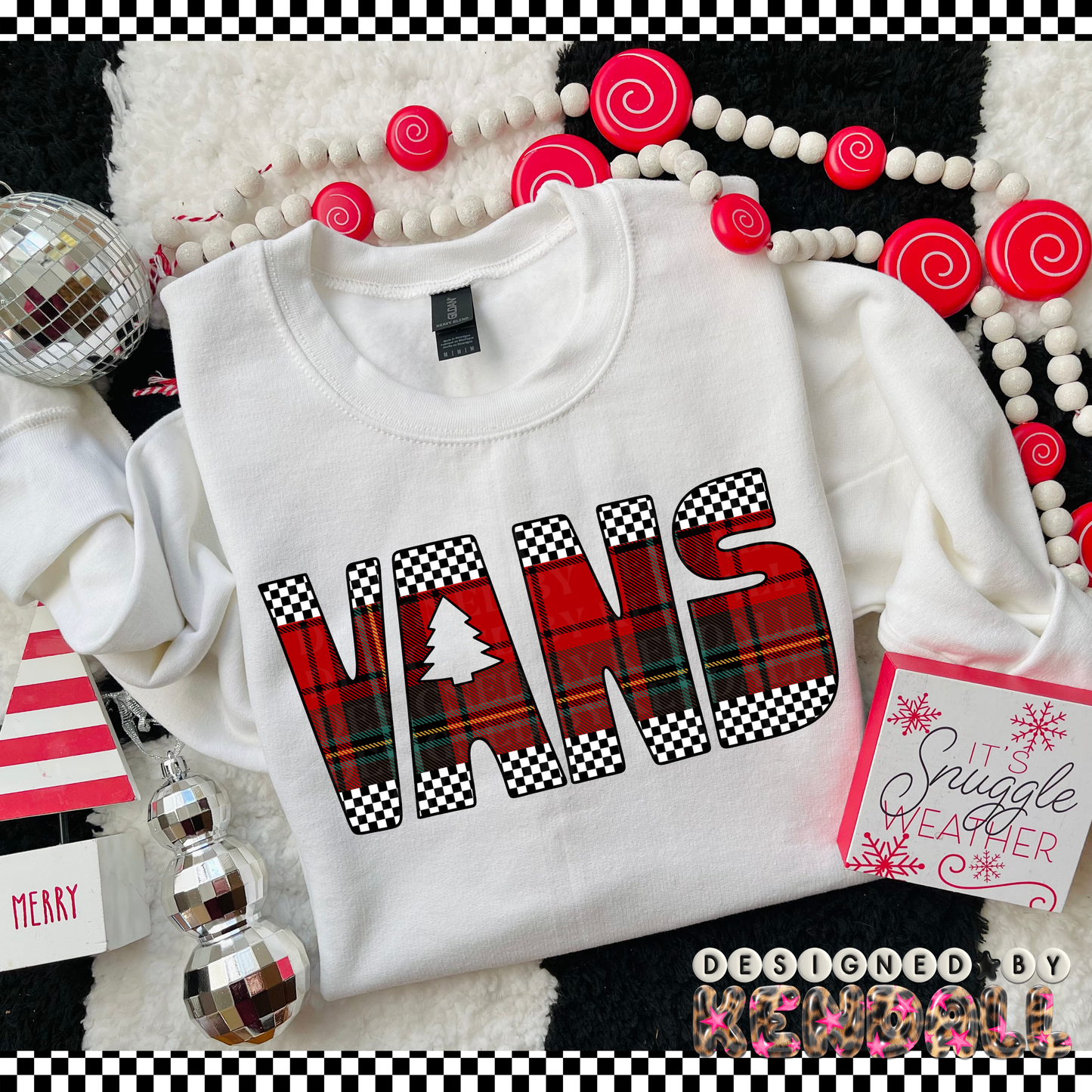 vans plaid christmas