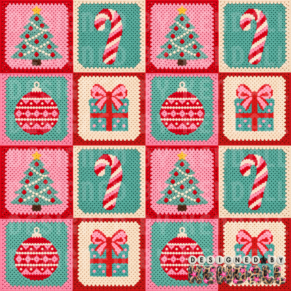 Christmas crochet granny squares