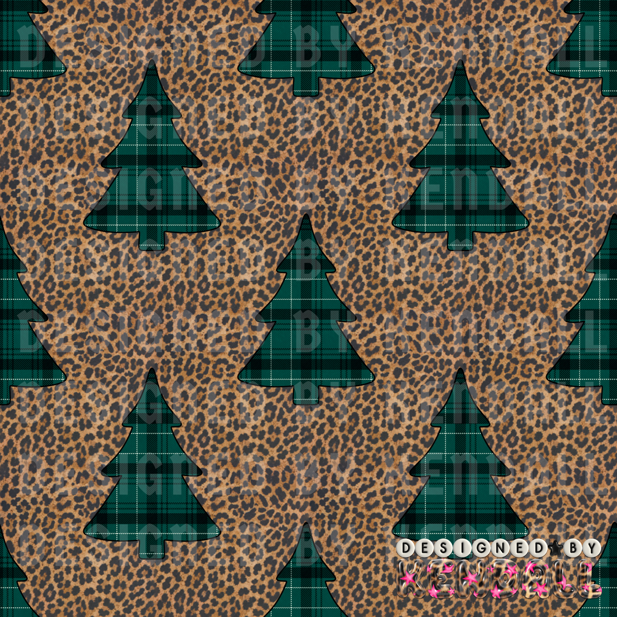 leopard plaid trees