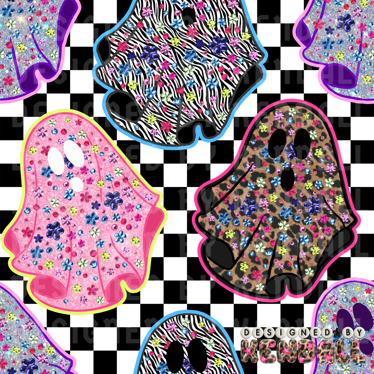 Groovy Ghouls Checkered
