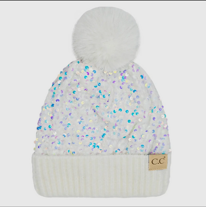 Sequin Pom Beanies ✨