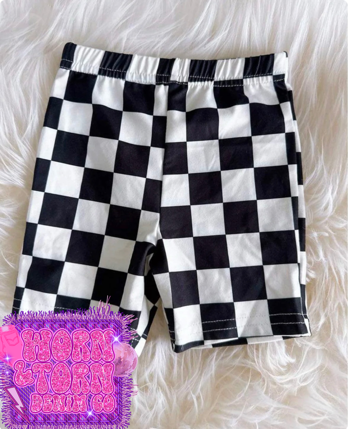12/18 Checkered Vibes Biker Shorts