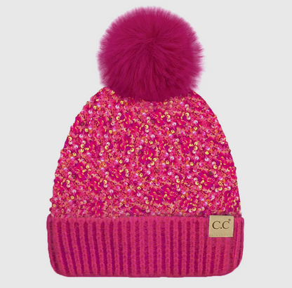 Sequin Pom Beanies ✨