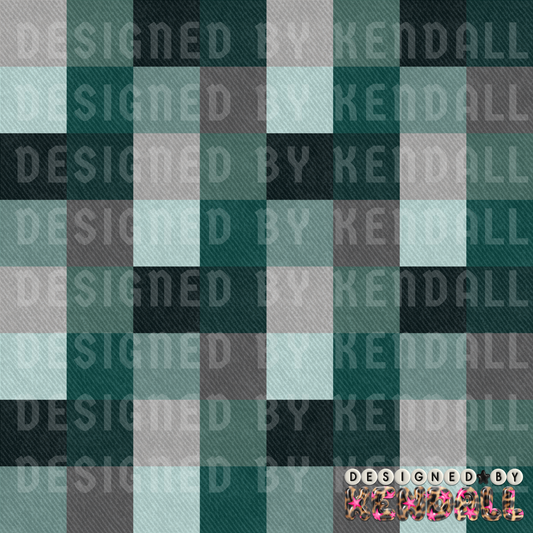 Xmas Checkered Denim Coord