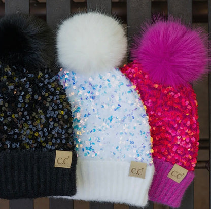 Sequin Pom Beanies ✨