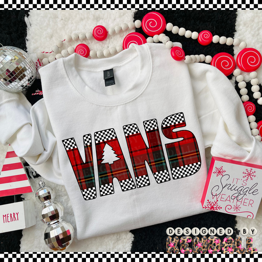 vans plaid christmas