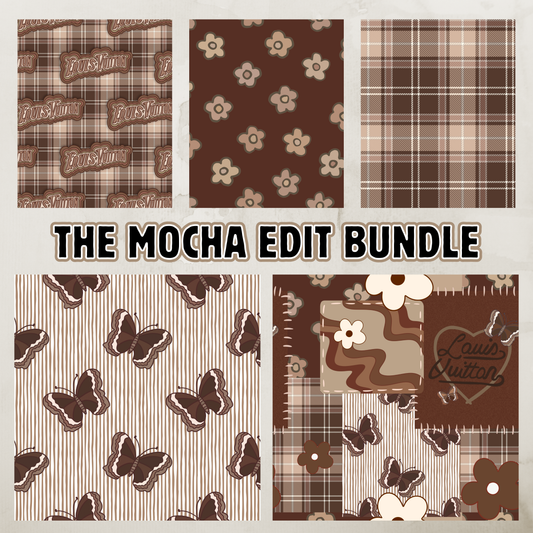 The Mocha Edit Bundle (5 seamless + 1 PNG)