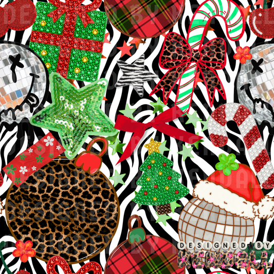 Christmas scrapbook zebra
