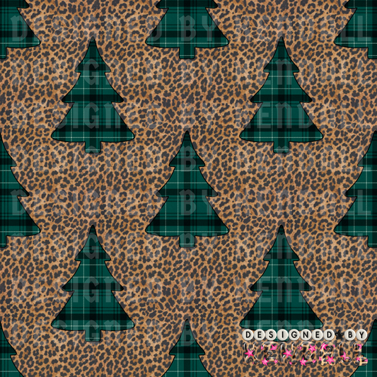 leopard plaid trees