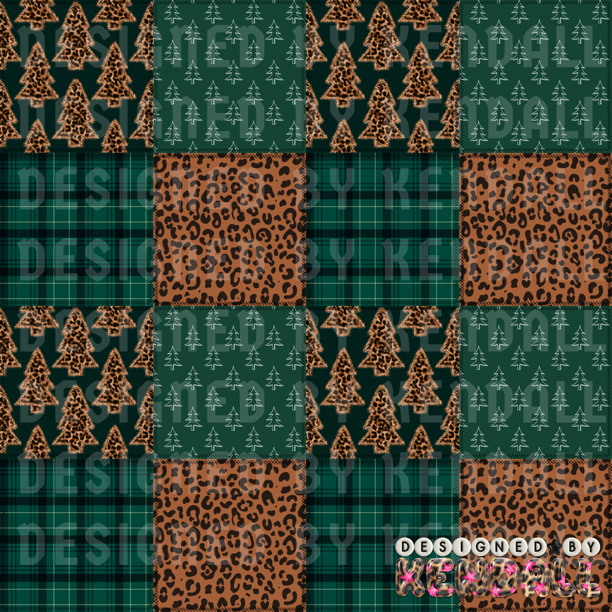 leopard holiday patchwork