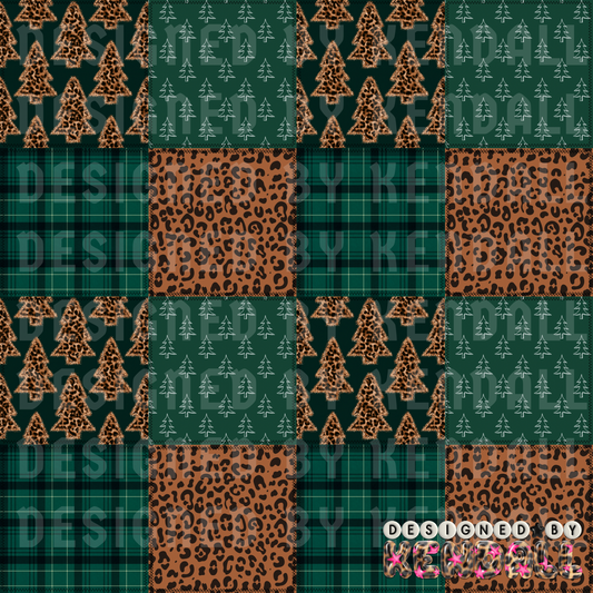 leopard holiday patchwork