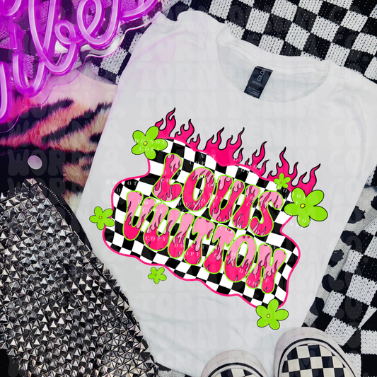 Neon Checkered LV