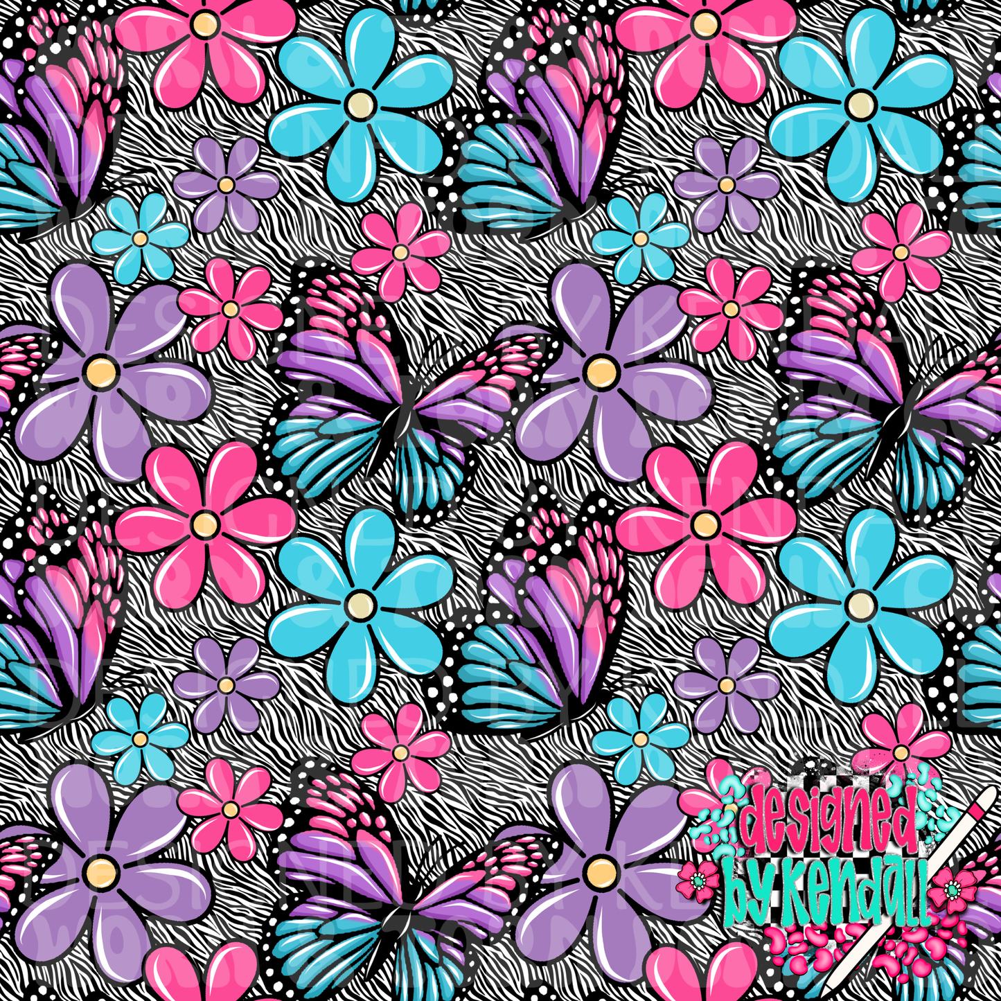 Retro Zebra Bloom