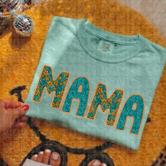floral + glitter mama